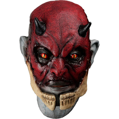 Ghoulish Productions Máscara De Látex Cracked Evil, Accesorio Látex Cosplay Demonio Rojo, Disfraz Aterrador para Halloween y Fiestas Temáticas, Cosplay Monstruo Maldito, Diseño Artesanal