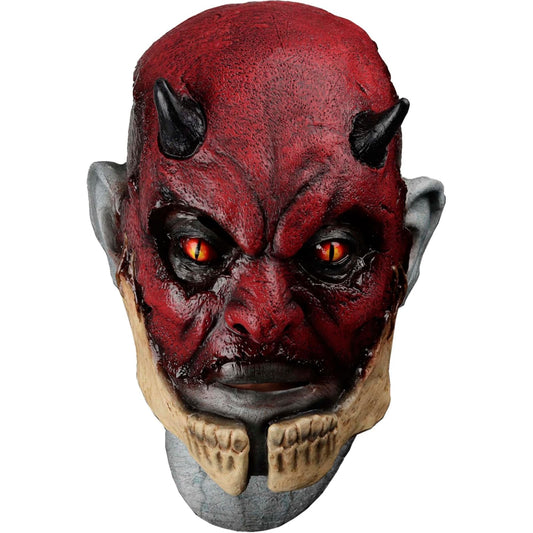 Ghoulish Productions Máscara De Látex Cracked Evil, Accesorio Látex Cosplay Demonio Rojo, Disfraz Aterrador para Halloween y Fiestas Temáticas, Cosplay Monstruo Maldito, Diseño Artesanal