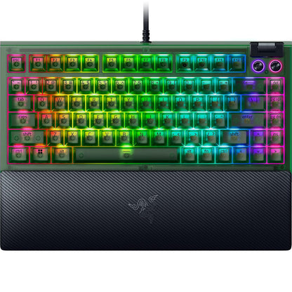 Razer V4 75% Teclado mecánico para Juegos: diseño Intercambiable en Caliente, Compacto y Duradero, interruptores táctiles Naranjas - Chroma RGB - Teclas de Rodillo y Medios MF - Cómodo