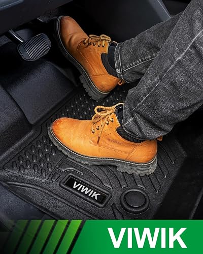 VIWIK TPE - Juego Completo de Alfombrillas para Ford F-150 SuperCrew 2015-2025 y 2022-2025 F 150 Lightning sin Almacenamiento Plano Plegable Debajo del Asiento, Ajuste Personalizado para Todo Tipo de