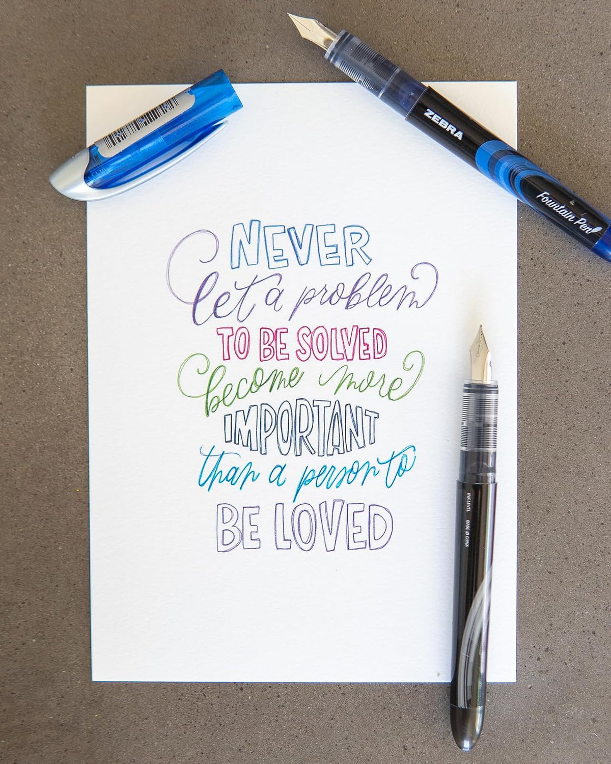 Zebra Pluma Fuente Z Fountain Pen Punta Metálica Caja 6 Piezas (Azul)