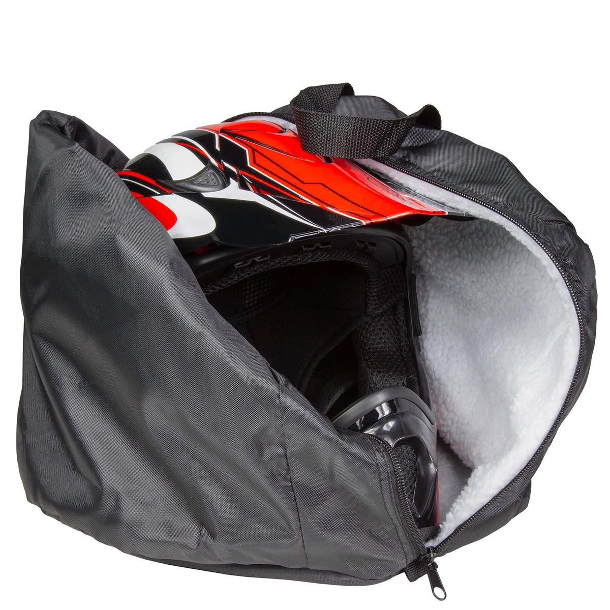 Raider BCS-8B Deluxe - Bolsa para Casco MX de Nailon Negro Duradero, tamaño Mediano