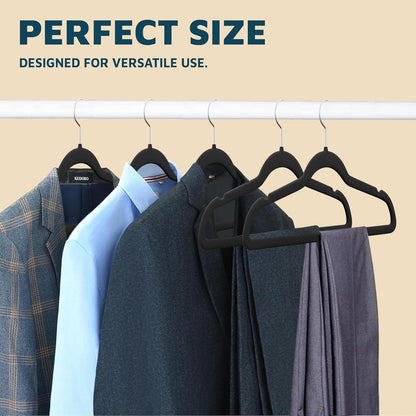 Lifemaster - Juego de 20 Perchas de plástico Antideslizante de Terciopelo con Gancho Giratorio de 360°, Ahorro de Espacio, diseño Elegante, Acabado de Terciopelo Suave, construcción Ligera, Color