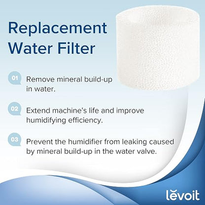 LEVOIT - Filtros de repuesto para humidificador de relleno superior, captura partículas para mejorar la eficiencia de humidificación, blanco, 18 x 24, 10 unidades (paquete de 1)