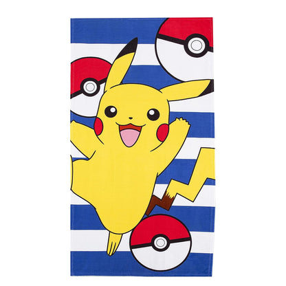 Northwest - Toalla de Playa Pokémon, diseño de Pikachu y Poké, Toalla Suave y Absorbente de 30 x 60 Pulgadas, para baño, Piscina o Playa