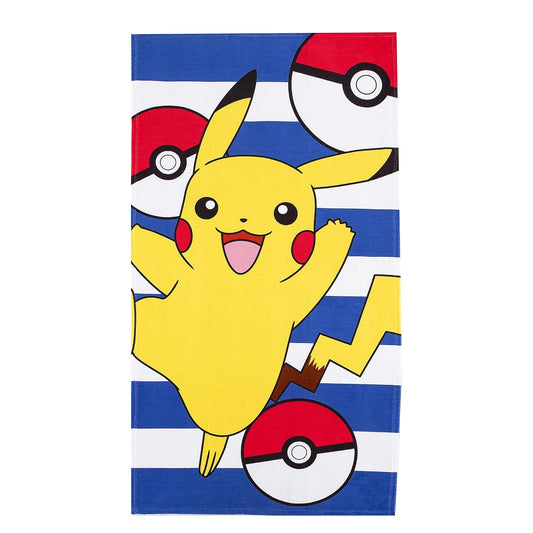 Northwest - Toalla de Playa Pokémon, diseño de Pikachu y Poké, Toalla Suave y Absorbente de 30 x 60 Pulgadas, para baño, Piscina o Playa