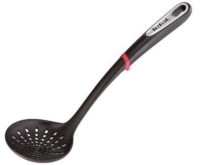 Tefal Juego de 4 Utensilios de Cocina Ingenio, Nylon. Incluye Espátula, Cucharón, Cuchara y Colador, color Negro, Resiste hasta 230°C, K206S414