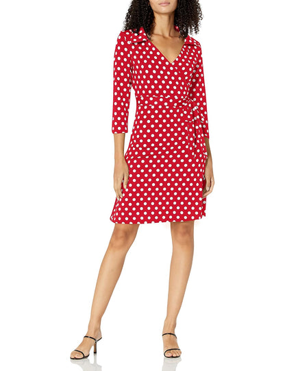 Star Vixen Petite Vestido de Manga 3/4 con Cuello Vestido para Mujer