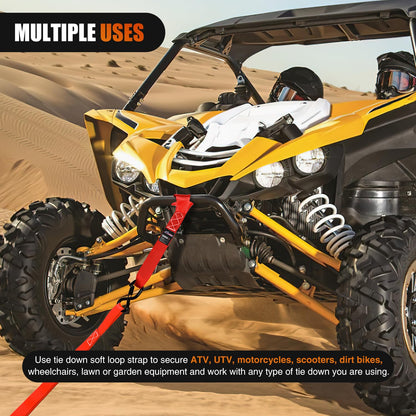Nilight - Correas de Amarre para Motocicleta de 1.7 x 17 Pulgadas, Resistentes a la Rotura máxima de 12000 Libras, para asegurar la Carga de Movimiento de Kayak de UTV (8 Unidades), Color Rojo