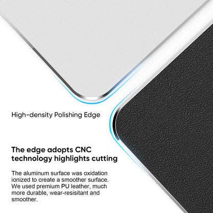 JEDIA Mouse Pad, Silver Hard Metal Aluminum Mouse Pad, Premium Dual-Side Waterproof Fast and Accurate Control Mousepad for Office, Home and Gaming, Small Size, 9"×7"