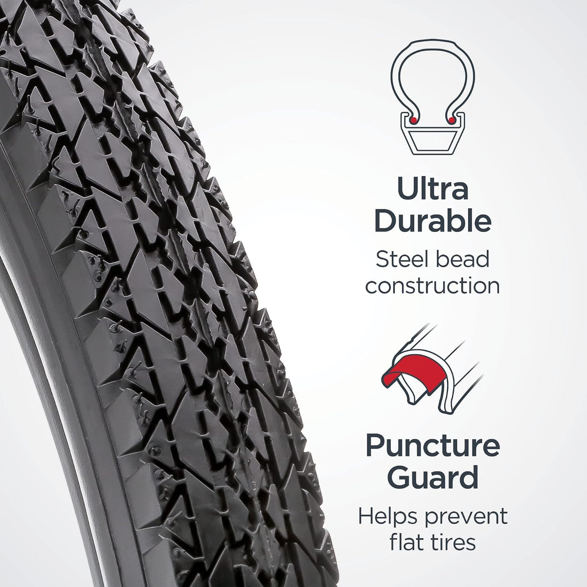 Pearhead Schwinn Replacement Bike Tire, Multiple Bike Styles, Multiple Size Options