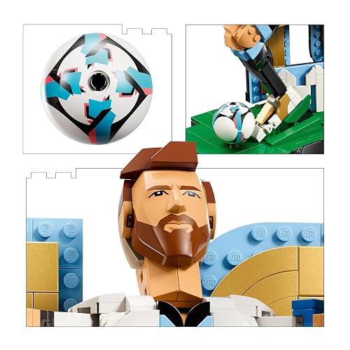 Lego Editions Lionel Messi: Leyenda del Futbol – Set de Construcción – Decoración Coleccionable Inspirada en el Futbol – Set de Exhibición – Regalo para Niños y Niñas – 43015