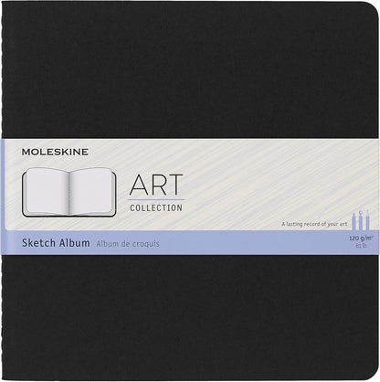 Moleskine Art - Álbum de bocetos, cubierta suave, cuadrado (7.5 x 7.5 pulgadas), liso/en blanco, negro, 88 páginas