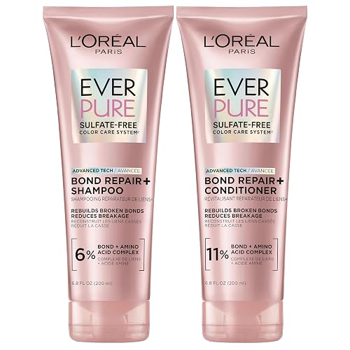 L'Oreal Paris EverPure Bonding Kit de champú y acondicionador para cabello tratado con color, 6.8 onzas (juego de 2)