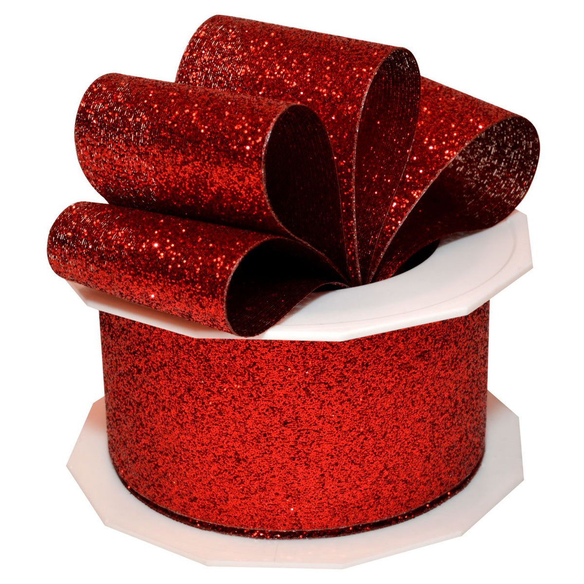 Morex Ribbon 98509/10-609 Princesa Glitter Cinta metálica y nailon, 1-1/2 pulgadas por 10 yardas, rubí - 1.5" x 10 Yd - Rubí