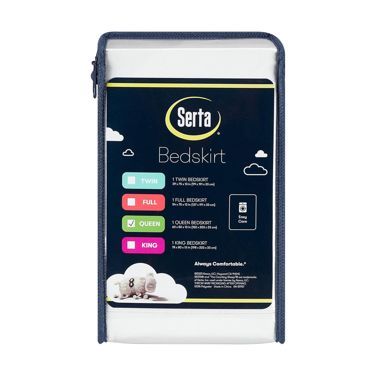 SERTA - Falda de Cama Moderna y sólida, con Volantes de Calidad de Hotel con caída de 13 Pulgadas, Lavable a máquina, King, Gris Oscuro