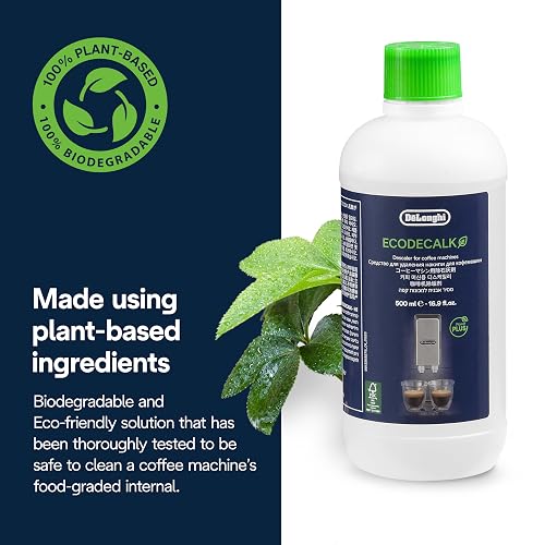 De'longhi Ecodecalk - Líquido descalcificador universal, cafeteras superautomáticas, 500 ml, ecológico y eficiente, compatible cafeteras modelos ECAM / ETAM