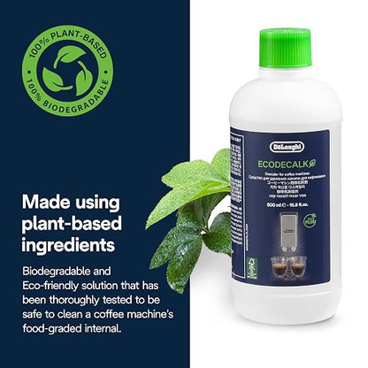 De'longhi Ecodecalk - Líquido descalcificador universal, cafeteras superautomáticas, 500 ml, ecológico y eficiente, compatible cafeteras modelos ECAM / ETAM