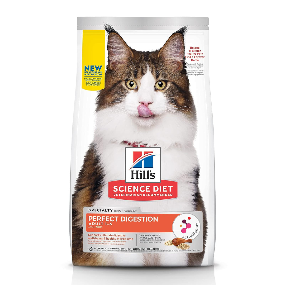 Hill's Science Diet Croquetas Digestivas para Gato Adulto Sabor Pollo 5.9Kg | Croquetas Hill's para gato, pollo real, cuidado digestivo, bienestar del microbioma, heces firmes