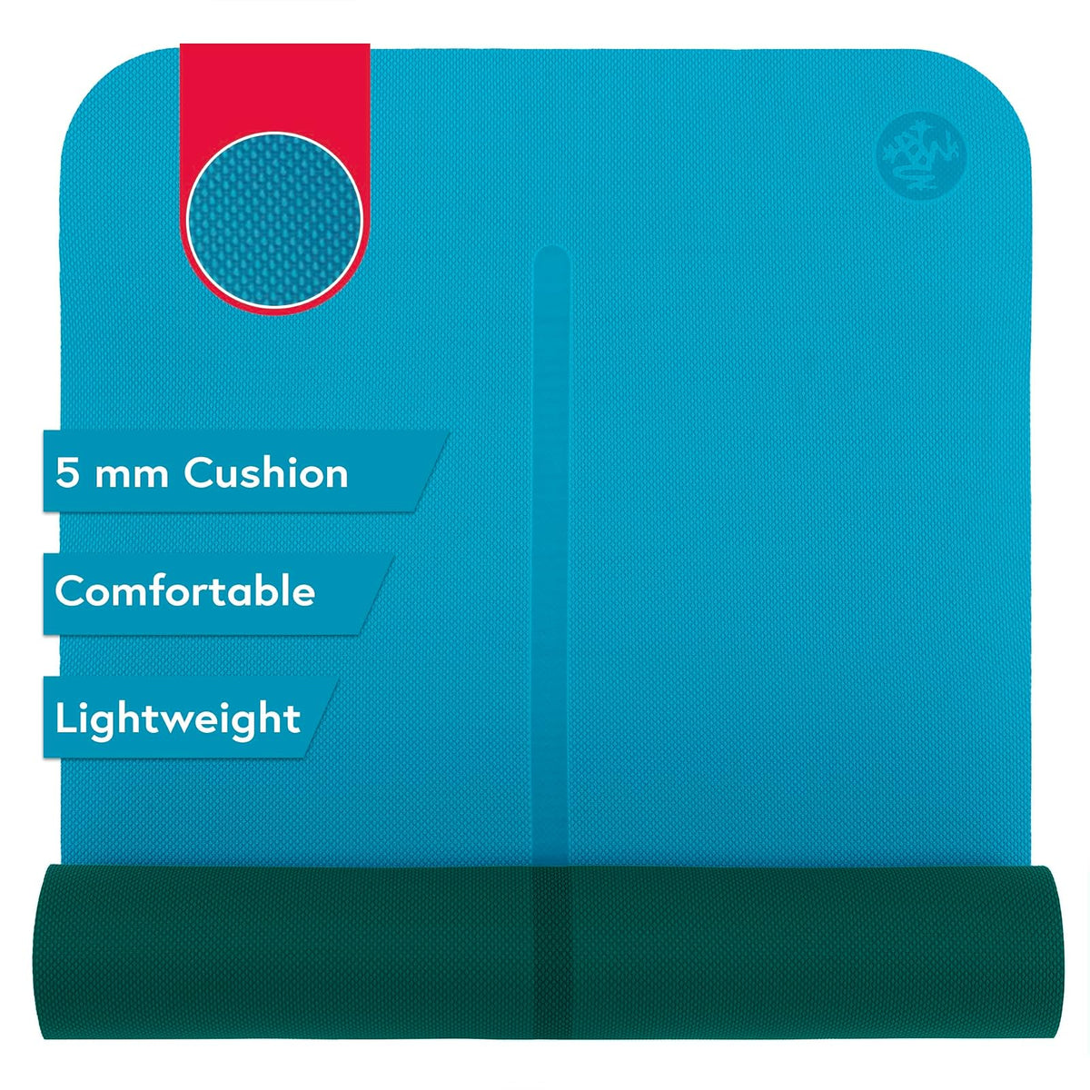 Manduka Begin Esterilla de Yoga Reversible de 5 mm - Bondi azul