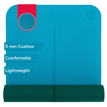 Manduka Begin Esterilla de Yoga Reversible de 5 mm - Bondi azul