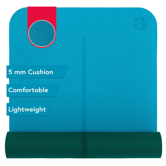 Manduka Begin Esterilla de Yoga Reversible de 5 mm - Bondi azul