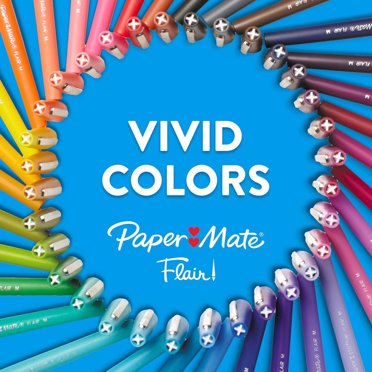 Paper Mate Flair - Bolígrafos de punta de fieltro, paquete definitivo, cuenta con 5 tipos diferentes de bolígrafos, 60 unidades, diversión creativa, esenciales para el aula, suministros para