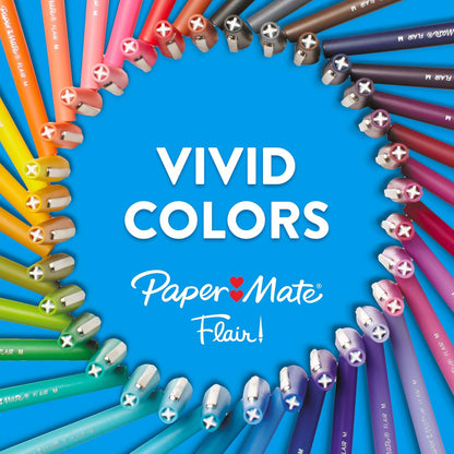 Paper Mate Flair - Bolígrafos de punta de fieltro, paquete definitivo, cuenta con 5 tipos diferentes de bolígrafos, 60 unidades, diversión creativa, esenciales para el aula, suministros para