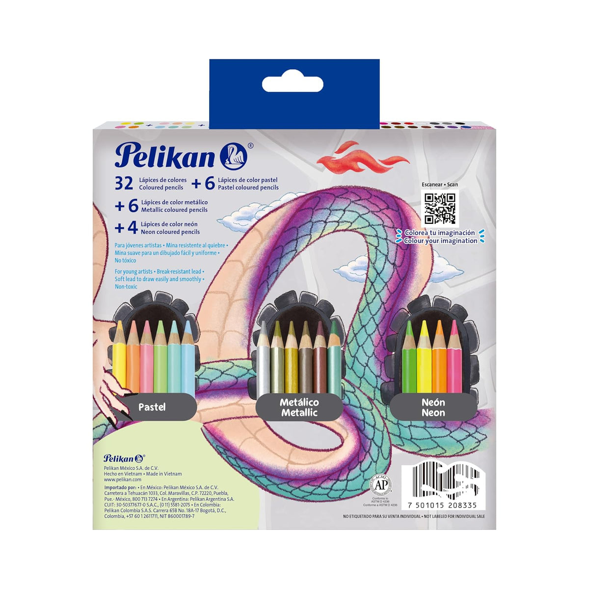 Pelikan Lápices de Colores Rendondos Surtidos con 48 Piezas