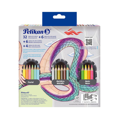 Pelikan Lápices de Colores Rendondos Surtidos con 48 Piezas