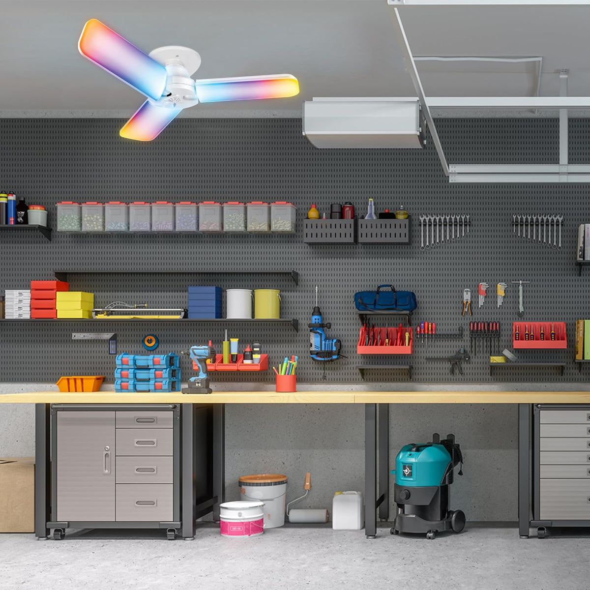 Feit Electric Luz LED Inteligente ADJ4000/RGBW/LED/AG | 3 paneles, 4000 lúmenes, RGBW, WiFi, cochera