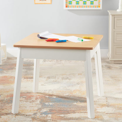 Melissa & Doug - Mesa Cuadrada de Madera - Muebles para niños para Sala de Juegos (Natural/Blanco)