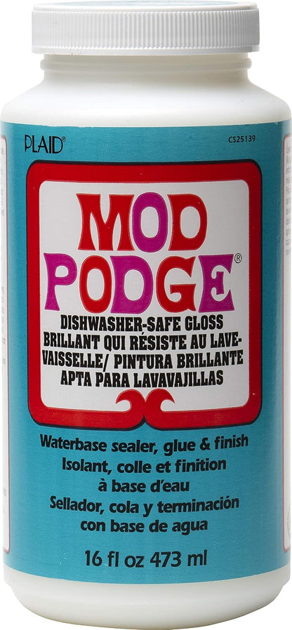 MOD PODGE Sellador, Pegamento y Terminación a Base de Agua (16-Ounce), CS25139 Apta para Lavavajillas