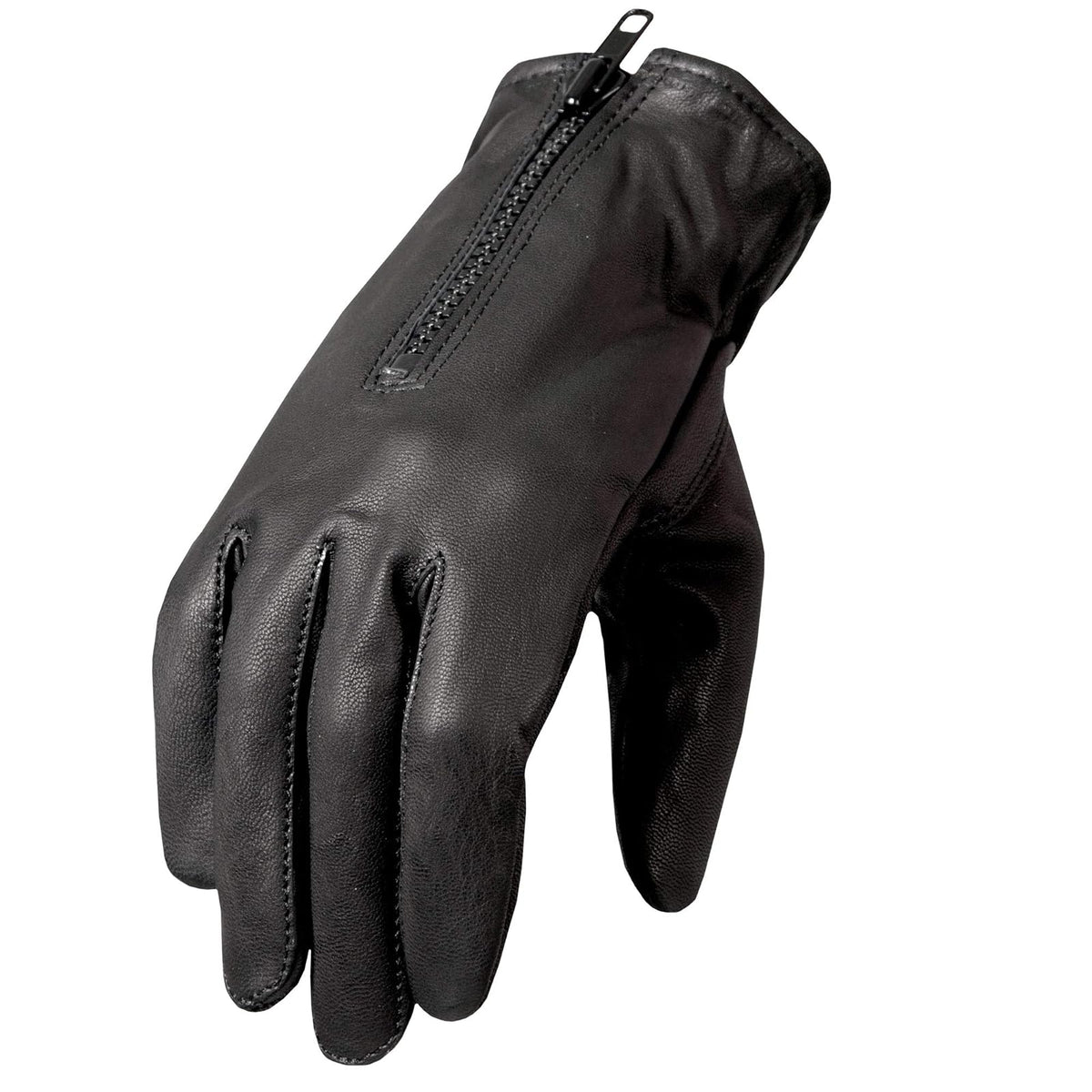 Hot Leathers - Guantes de Piel con Forro Polar (tamaño Mediano), Color Negro
