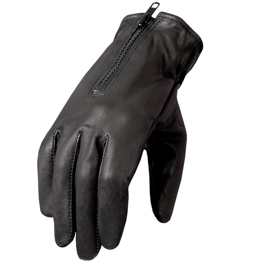 Hot Leathers - Guantes de Piel con Forro Polar (tamaño Mediano), Color Negro