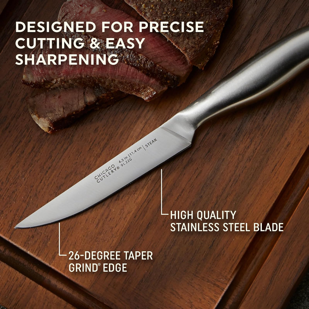 Chicago Cutlery - Cuchillo de acero inoxidable, 4 piezas