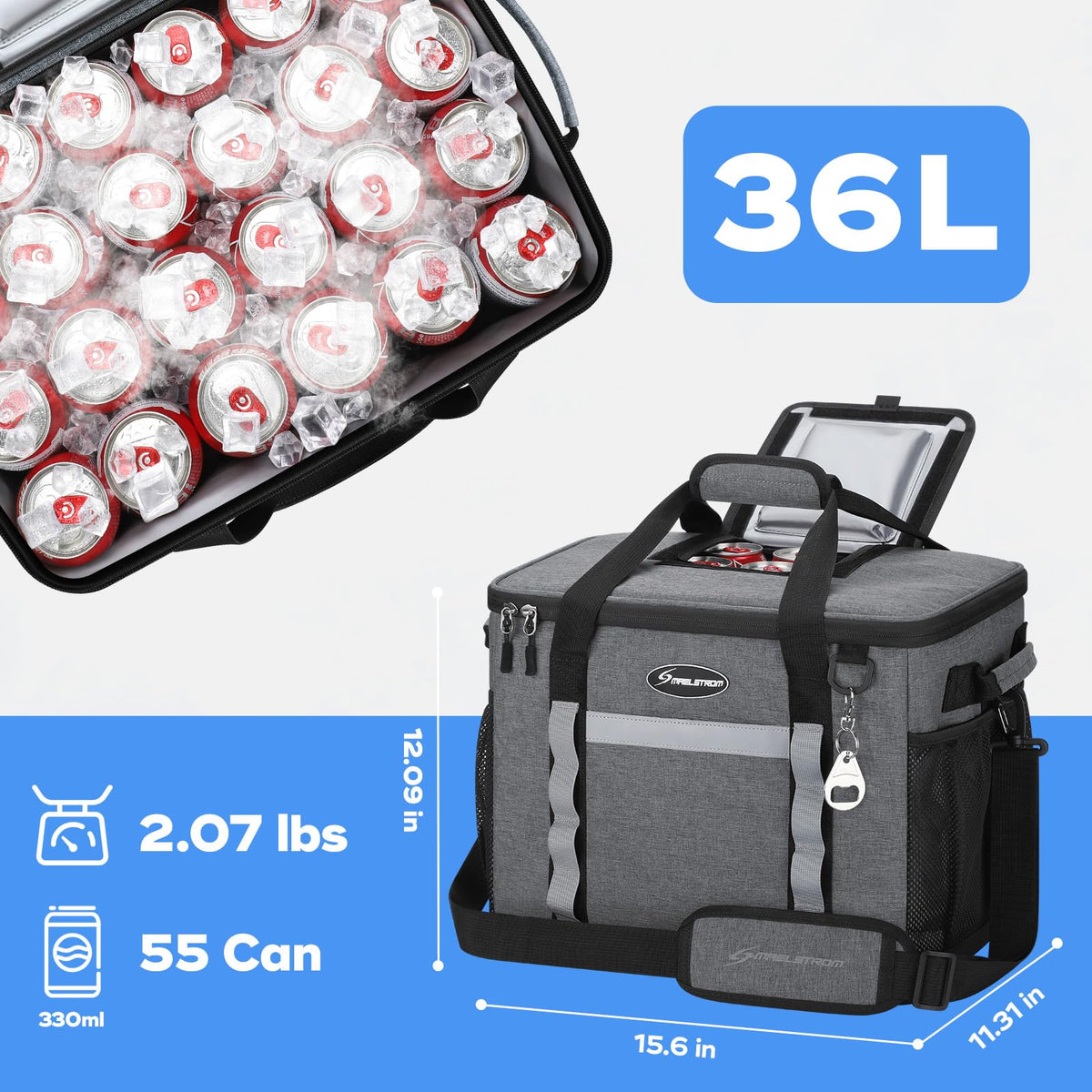 Maelstrom - Bolsa de refrigeración Suave, Plegable, de Lado Suave, Enfriador de Playa de 24/30/60/75, Pecho de Hielo, Enfriador de Camping Grande a Prueba de Fugas, Enfriador de Viaje portátil para