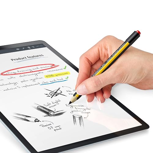 STAEDTLER Noris Jumbo 180J 22. EMR Stylus con Borrador Suave. para Escribir, Dibujar y borrar en Pantallas EMR, Amarillo-Negro (Comprobar compatibilidad)