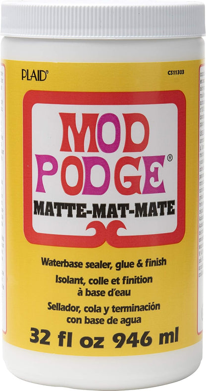 Mod Podge Sellador y Pegamento a Base de Agua Multiusos - Transparente - 32 fl oz - Sellador a base de agua