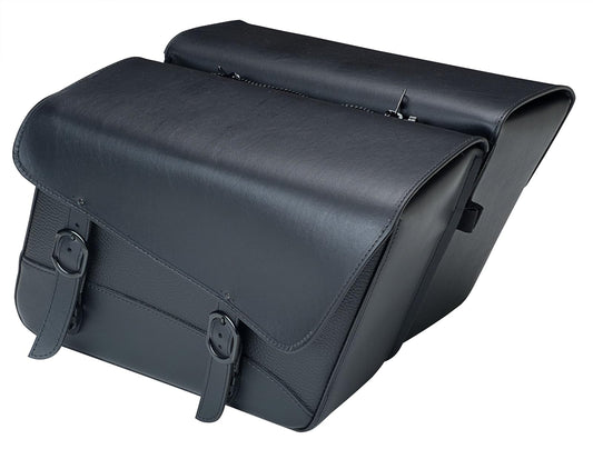 Dowco Willie & MAX 59589-00 Black Jack Series: Juego de alforjas de Motocicleta inclinadas Grandes, Color Negro, Ajuste Universal, 19 litros Cada uno/38 litros de Capacidad Total