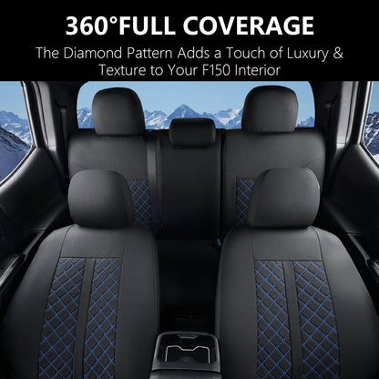 Truckiipa - Juego Completo de Fundas de Asiento de Piel para Toyota Tacoma, Cobertura Completa, Impermeable, Protector de cojín para Toyota Tacoma 2016-2023, Doble Cabina tripulación, Juego Completo