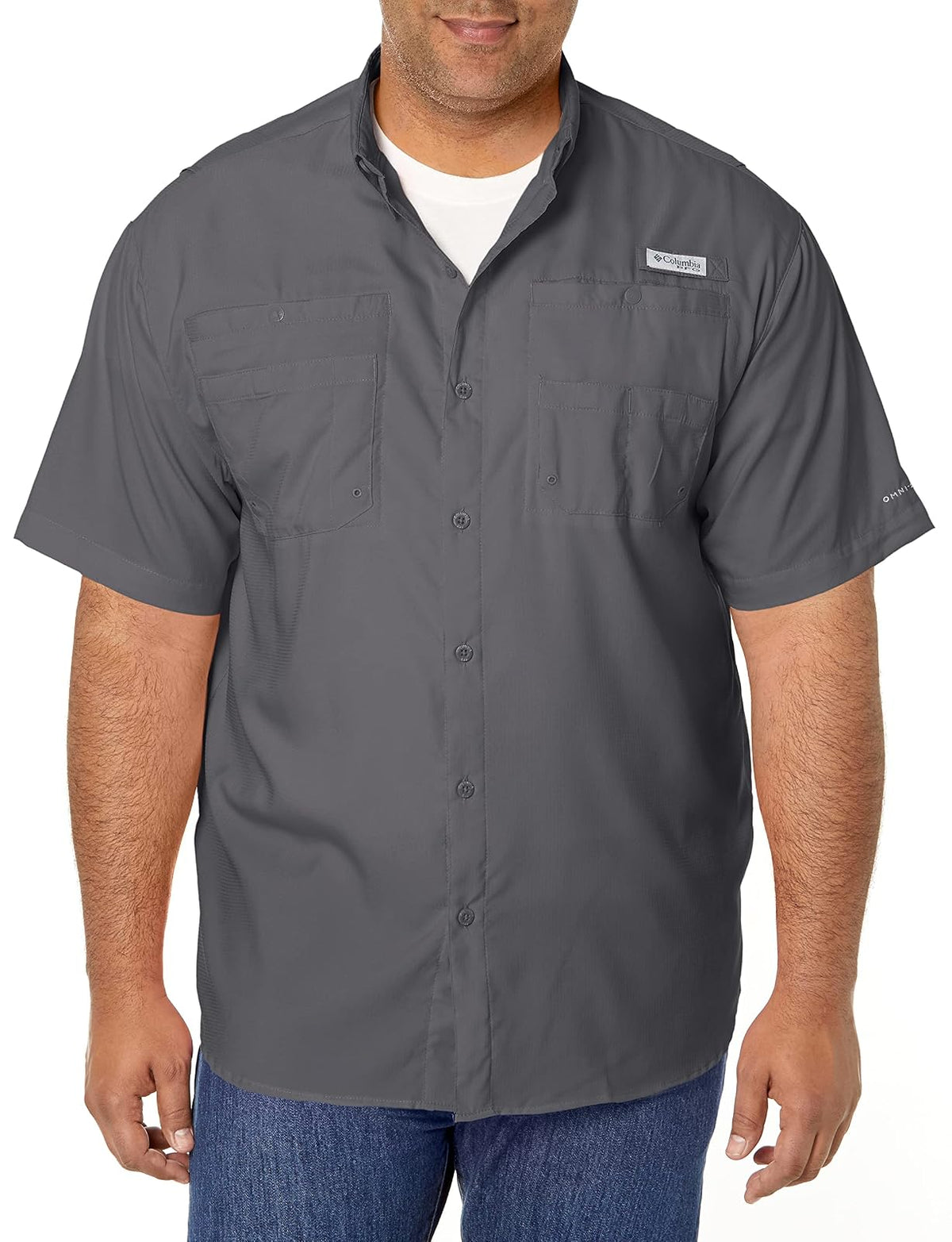Columbia PFG Tamiami II Camisa de Pesca Manga Corta para Hombre - CH - Ciudad gris