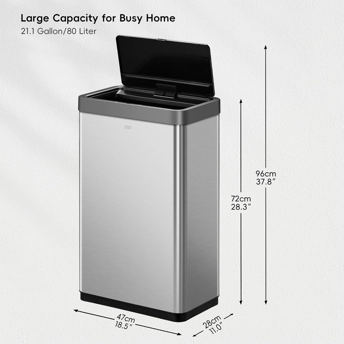 EKO Mirage X Bote de Basura para Cocina 80 L con Sensor