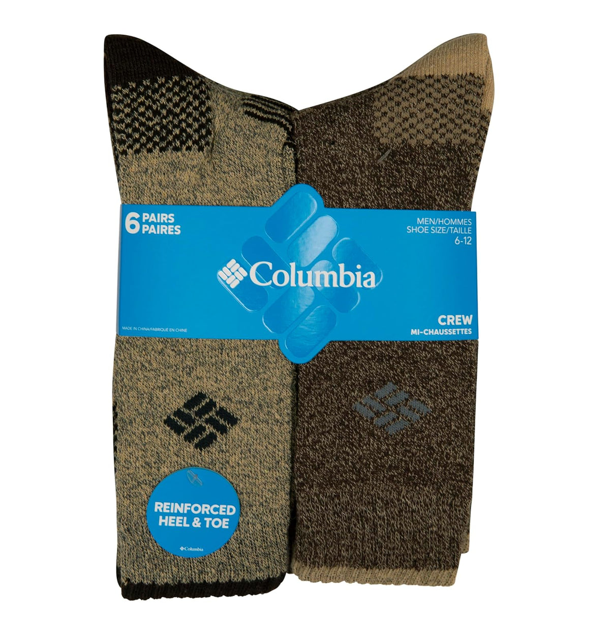 Columbia Moisture Control Quarter Crew Socks 6-pack CALCETINES Hombre