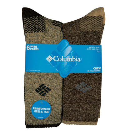 Columbia Moisture Control Quarter Crew Socks 6-pack CALCETINES Hombre