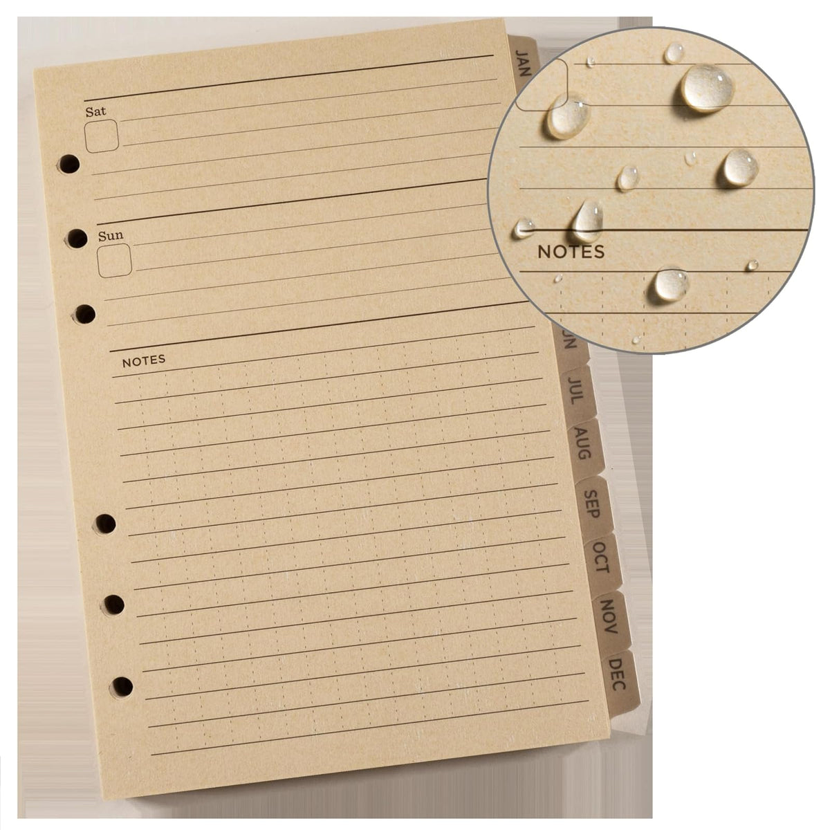 Rite In The Rain - Juego de calendario semanal resistente a la intemperie, 12,7 x 17,7 cm, hojas tostadas, 65 semanas (n.º 9260 W)