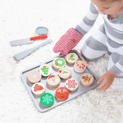 Melissa & Doug Juego de Madera Para Rebanar y Hornear Galletas de Navidad