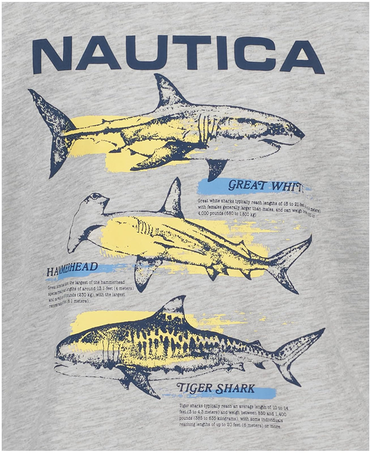 Nautica - Playera de Manga Corta con Cuello Redondo para niño, Suave, cómoda, Ajuste Relajado