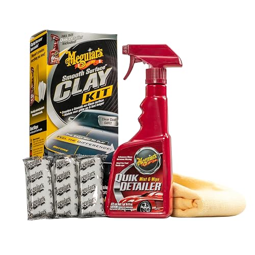 Meguiar's G191700, Smooth Surface Clay Kit, 5 Piezas | Arcilla segura y fácil para un acabado suave como vidrio