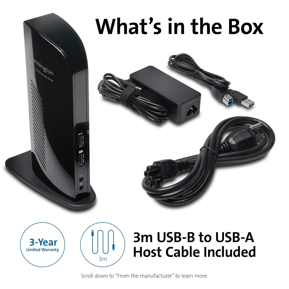 Kensington SD4100v Universal Dual 4K USB 3.0 Estación de Acoplamiento (K38255NA)